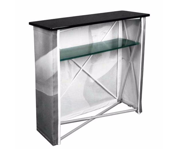 Aluminum foldable fabric graphic promotion counter