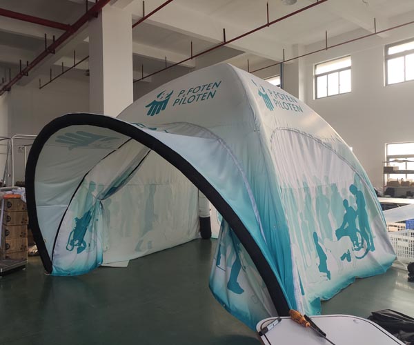 inflatable tent with a awning and walls
