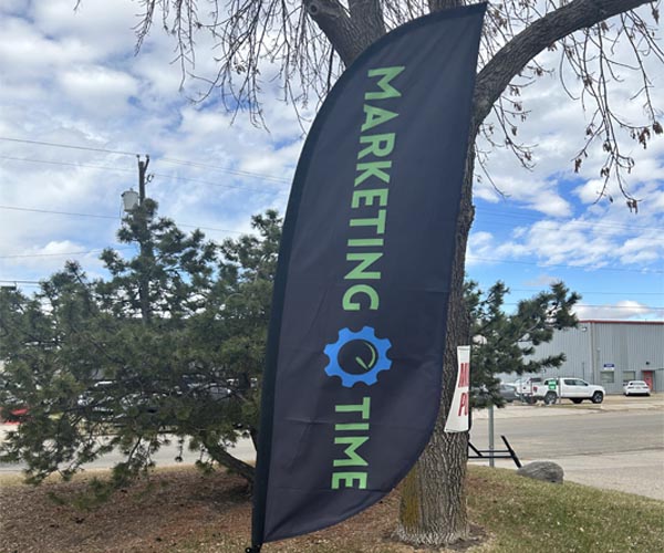 Convex shape outdoor flag