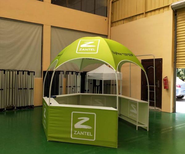 dome tent each side has a top as promotion counter